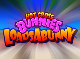 The Hot Cross Bunnies LoadsABunny slot game logo.
