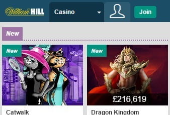 The Mobile Game Lobby on the William Hill App