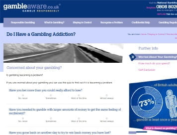 GambleAware Provides a Self-Assessment to Help Identify Issues with Problem Gambling