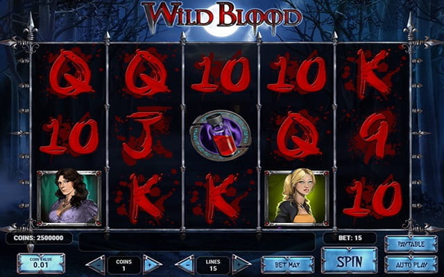A preview of the slot game Wild Blood.