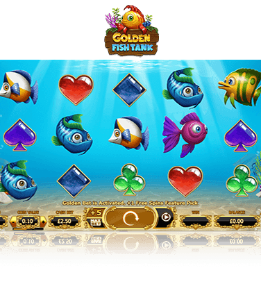The Golden Fish Tank online slot game in action.