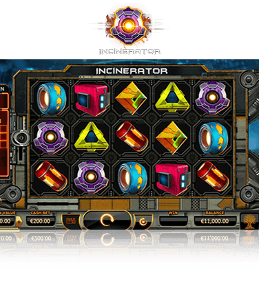 The Incinerator online slot game in action.