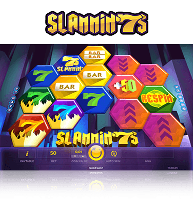 In-game action from Slammin 7s slot