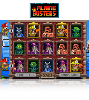 In-game view of Flame Busters slot