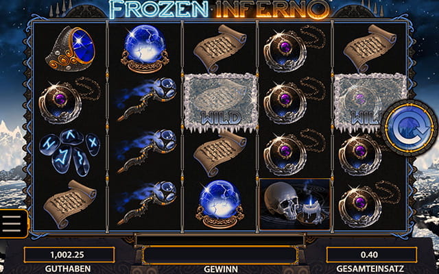Das Bild zeigt die Walzen aus dem Spiel Frozen Inferno.