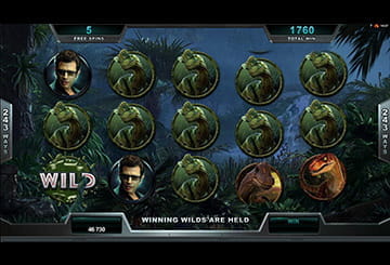 The Dilophosaurus Turns and Holds Wilds at Random