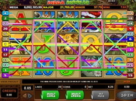 25 Paylines in the Mega Moolah Slot